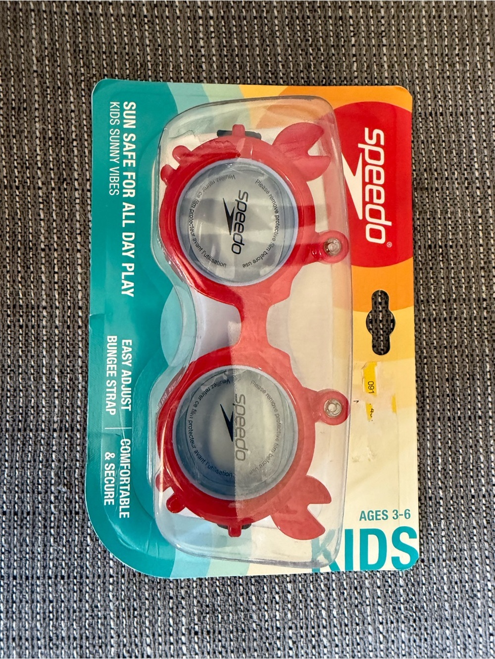 Speedo Kids Red Swim Goggles with Clear Lenses